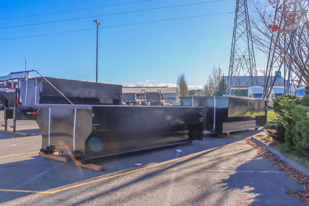 Roll-off dumpster ready for waste disposal at job site for Concrete Dumpster Rental in Selinsgrove